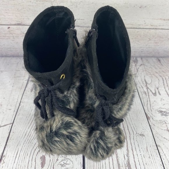 Qupid Faux Fur Boots Black Size 7.5 - Picture 6 of 10